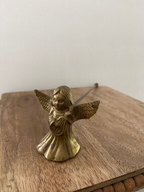 Vintage Brass Angel Bell Small Figurine Handbell Christmas Decor Collectible